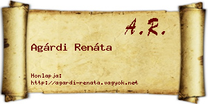 Agárdi Renáta névjegykártya